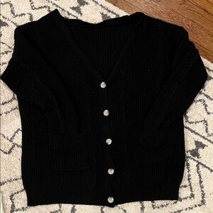 Amazon Black Button-Up Cardigan